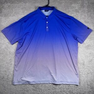 Sunday Swagger Mens 4XL Blue Ombre Geometric Dot Performance Golf Polo Shirt
